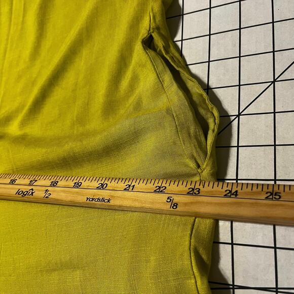 Adjustable Spaghetti Strap Wide leg Oversized Jumpsuit Pockets Green Yellow Sz M - Picture 6 of 10